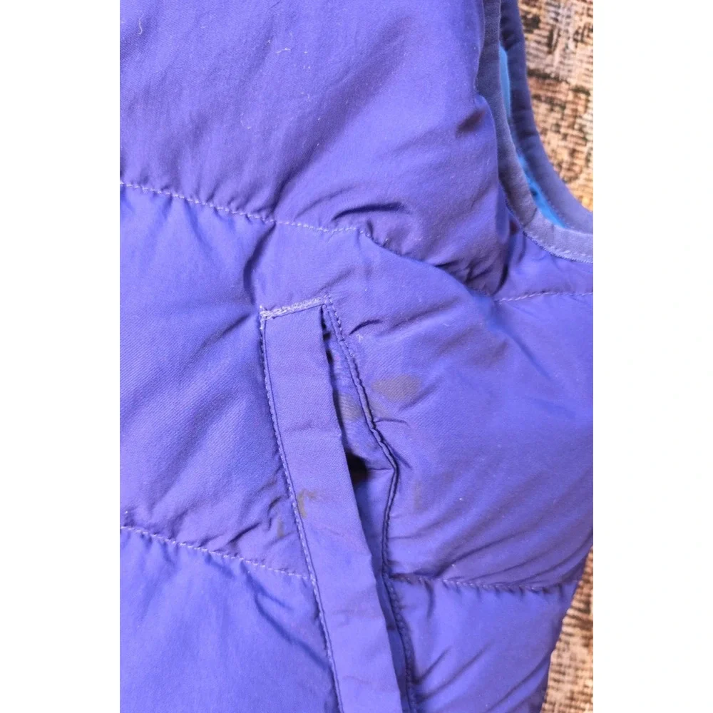 L.L. Bean Kids Reversible Goose Down Vest Blue Youth 14/16 Warm Winter Jacket